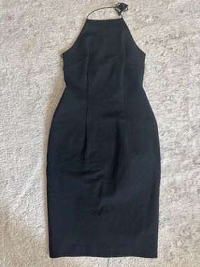 Finders Keepers Black Halter Bodycon Midi Dress